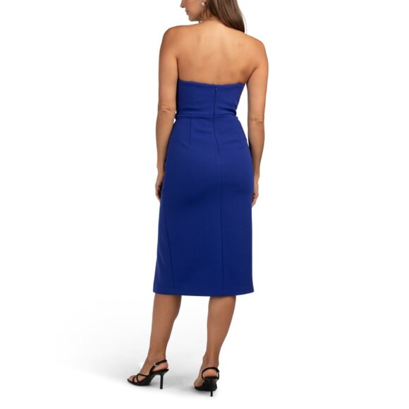 AIDAN MATTOX Indigo Strapless Cocktail Mini Dress - Picture 2 of 2